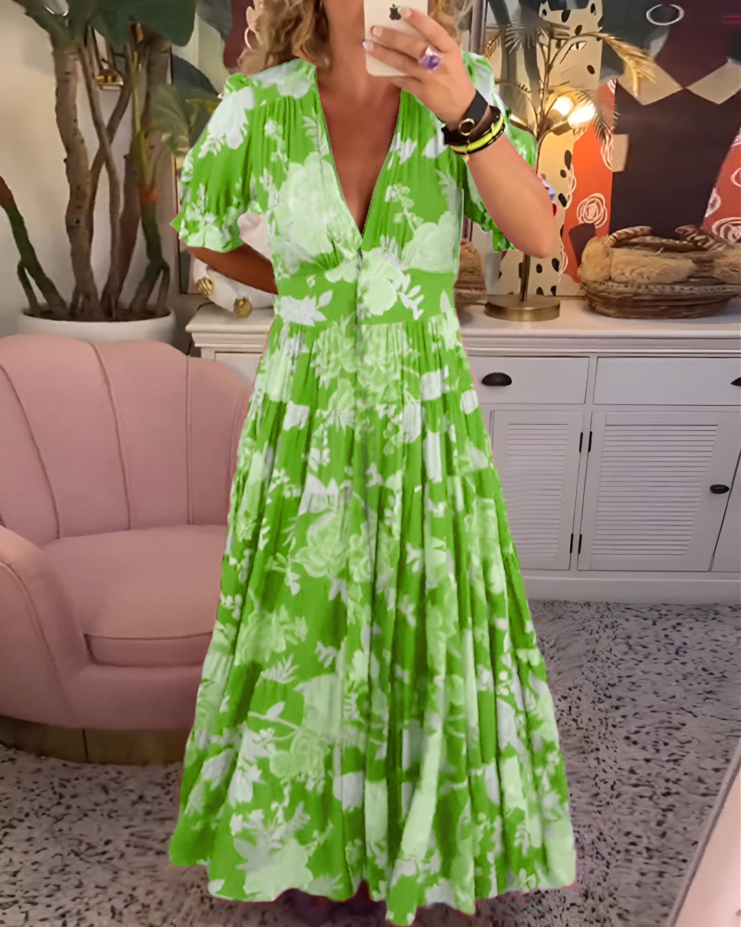 Caterina | Φόρεμα μάξι με φλοράλ σχέδια για καθημερινή χρήση